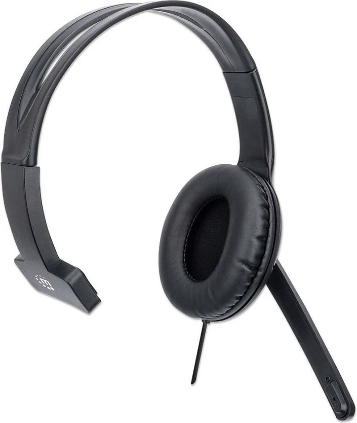 Kufje me mikrofon MANHATTAN Mono USB, USB-A, monaurale, të zeza