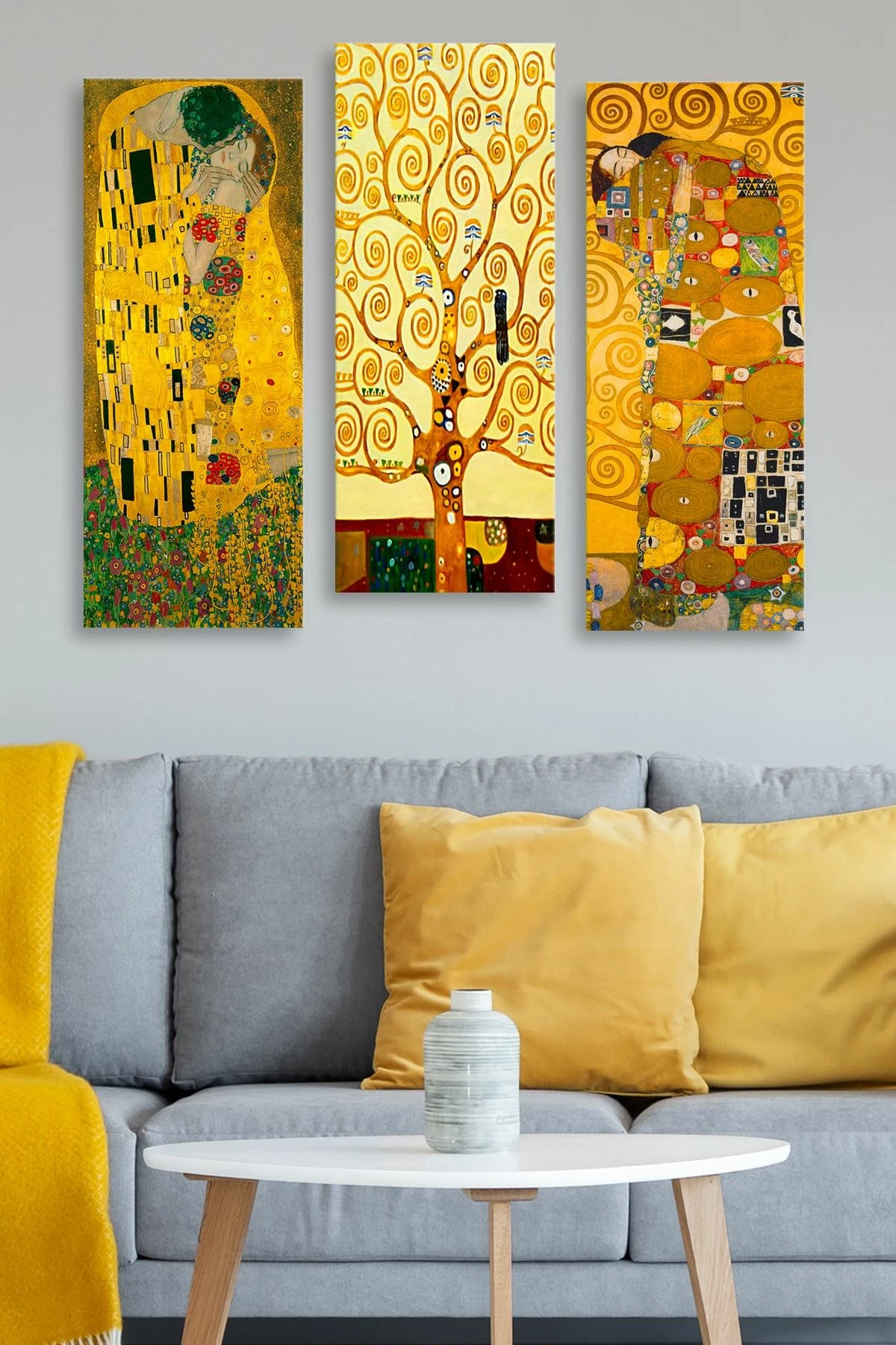 Pikturë dekorative MDF, 3 copë, Wallity, Gustav Klimt, MDF0067