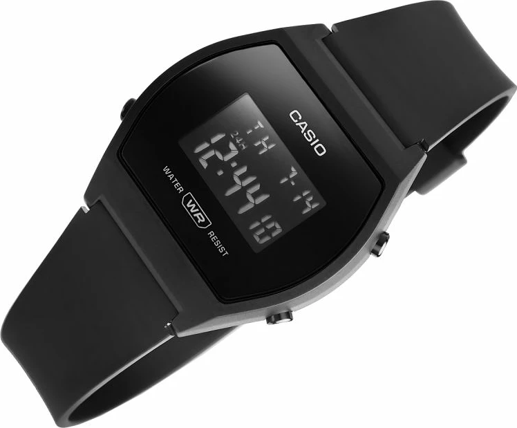 Orë dore digjitale Casio për femra, e zezë