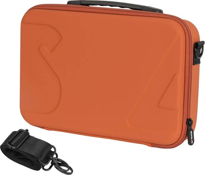 Çantë mbrojtëse Sunnylife Adventure Combo OA6-B132 për DJI Osmo Action 6/5 Pro/4/3, PU+EVA, portokalli, set me rrip shpatulle