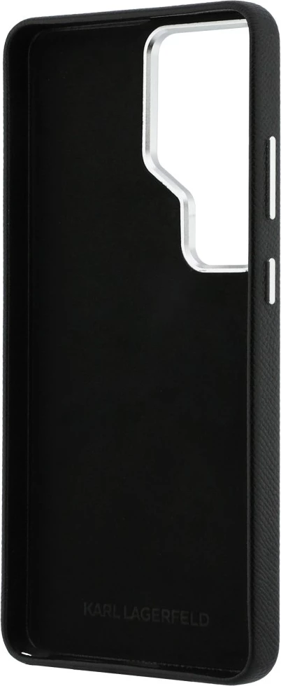 Mbështjellës Karl Lagerfeld Saffiano Double Heads Metal Hardcase për Samsung Galaxy S26 Ultra, i zi