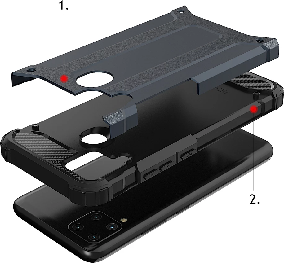 Mbështjellës Hybrid Armor Hurtel për Realme 10 5G / Realme 9i 5G, i zi