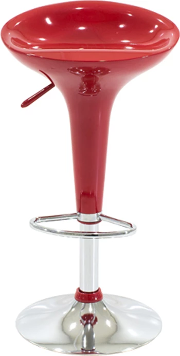 Karrige për bar Felice, e rregullueshme në lartësi, e kuqe-bazë kromi, 40x43x84cm