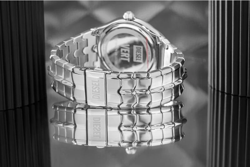 Orë dore për meshkuj DIESEL, argjendtë/blu