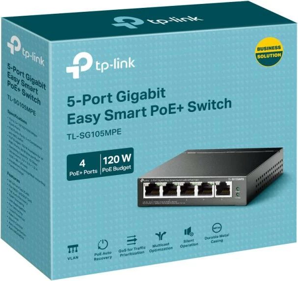 Switch TP-Link TL-SG105MPE 5 porta Gigabit 4x PoE+ metal