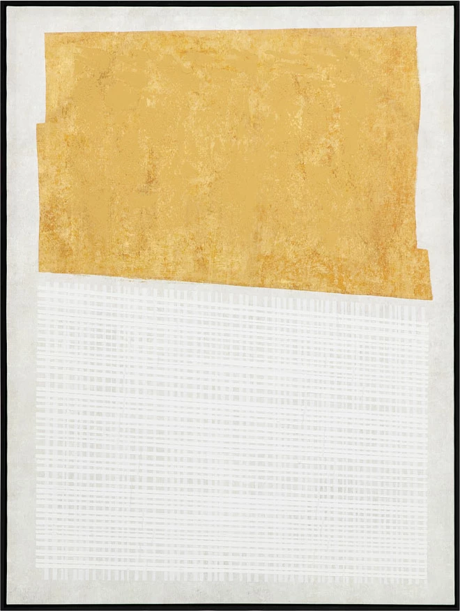 Pikturë dekorative DUE MONDI me kornizë, kanavacë, bezhë-mustardë-e zezë, 90x120x4cm