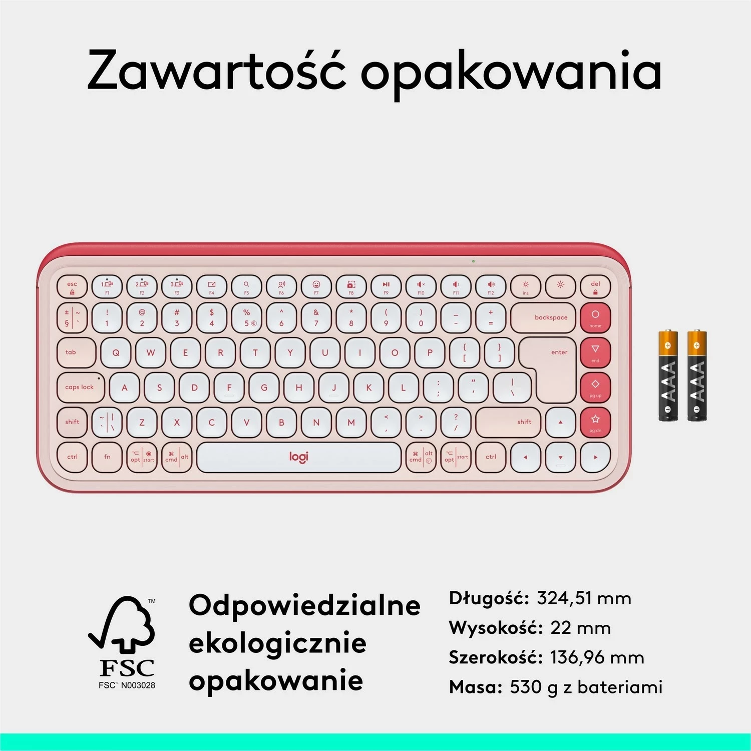 Tastierë Logitech POP ICON Keys, pa kabllo, rozë