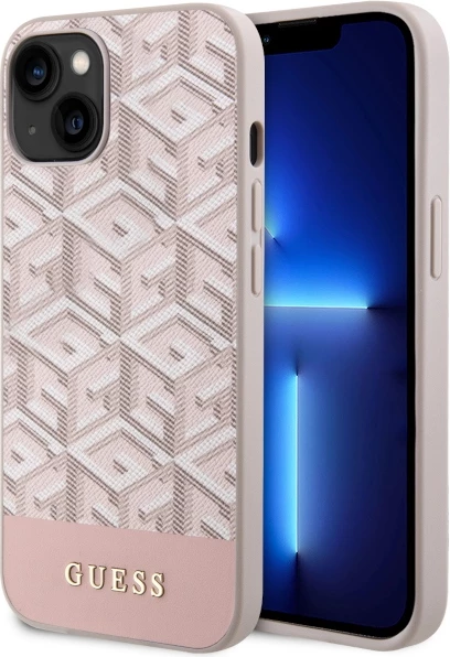 Mbështjellës Guess GCube Stripes MagSafe për iPhone 14, 6.1", Rozë