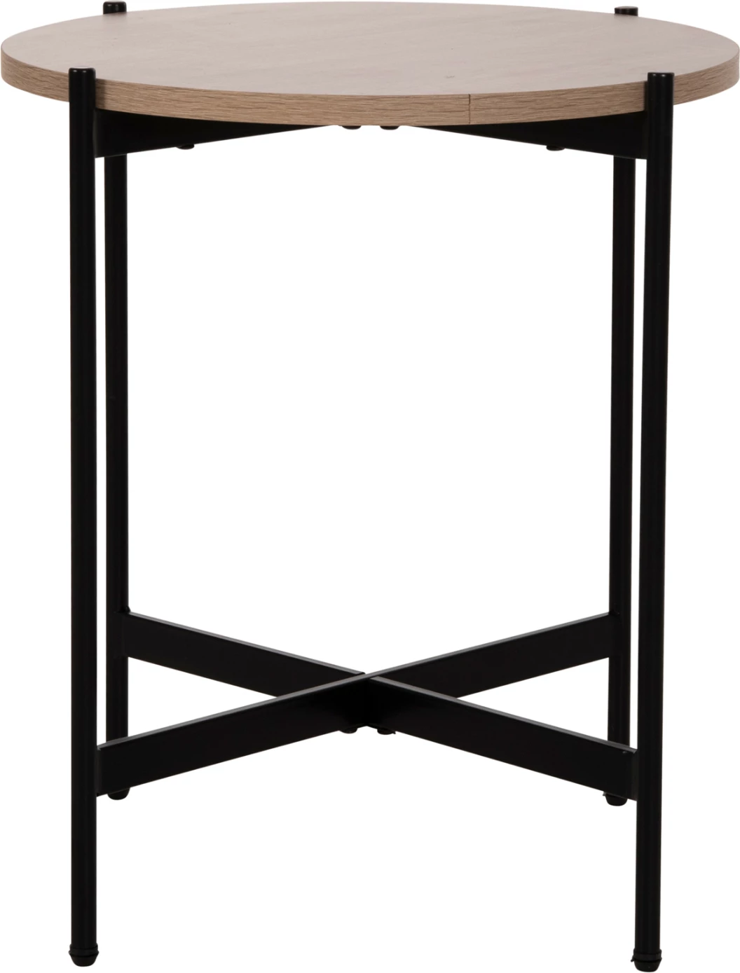 Tavolinë anësore FH9589.03 MDF SONOMA-Bazë metalike e zezë Φ50x55Hcm