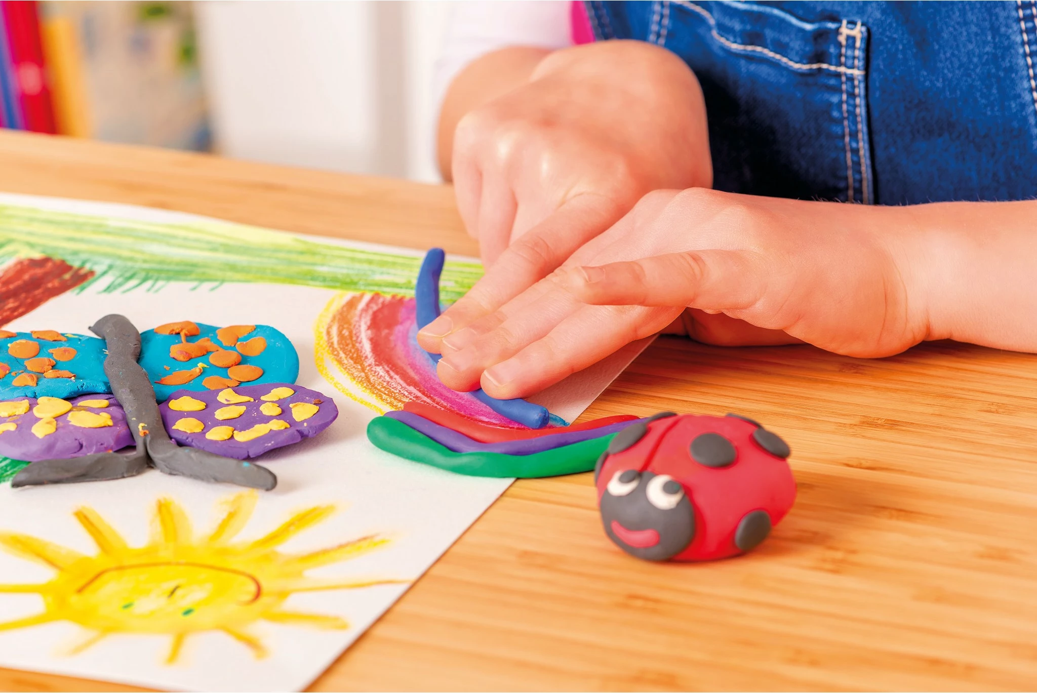 Modelim plastelinë Pelikan Creaplast, 14 copë, 10 ngjyra, multikolor