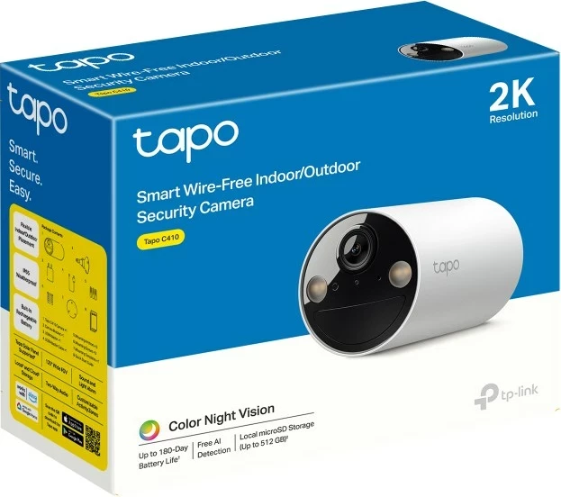 Kamerë sigurie TP-Link Tapo C410, Bullet IP, 2304 x 1296, e bardhë