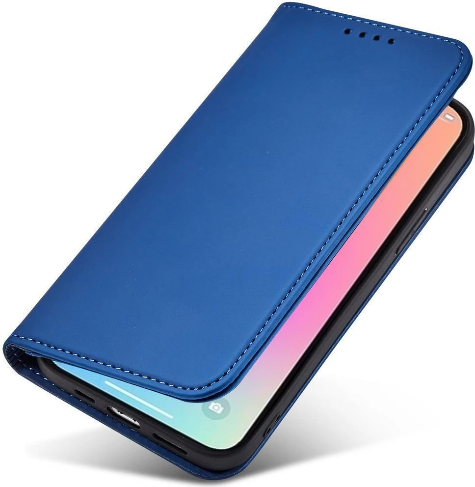 Mbështjellës magnetik për Samsung Galaxy S23 Hurtel Magnet Card Case, me portofol dhe stand, Blu