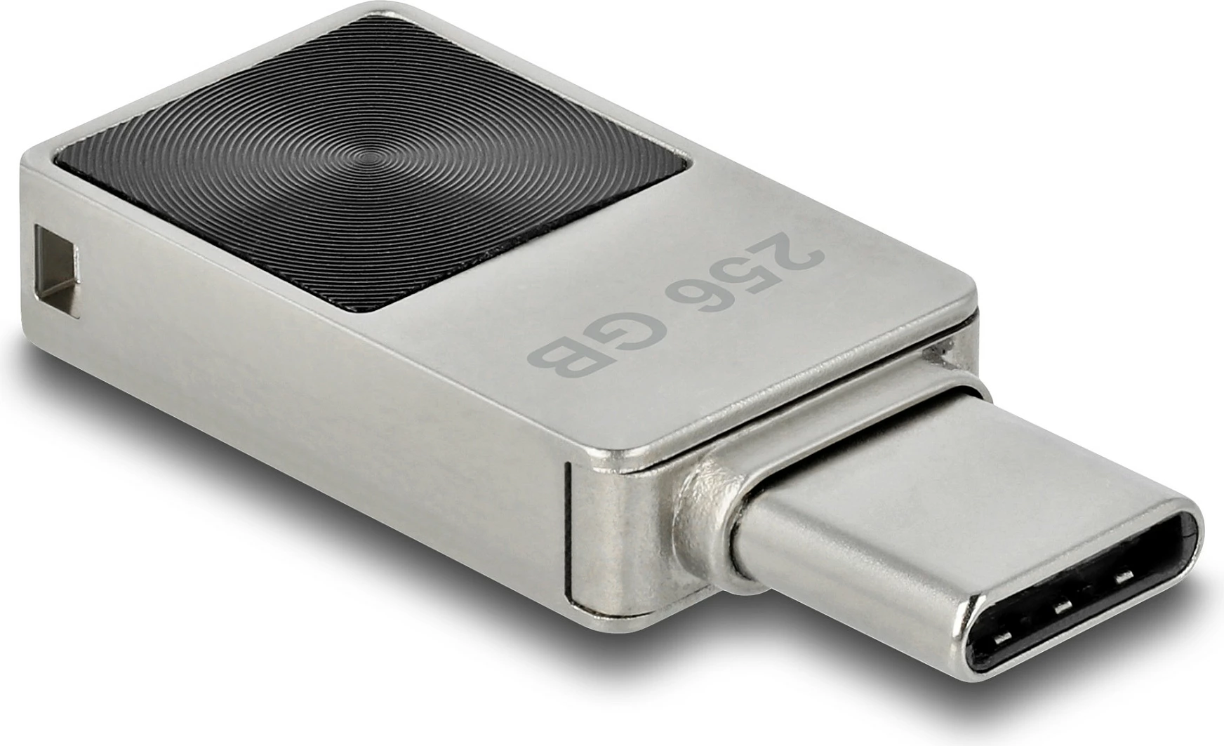 USB stik DeLOCK Mini USB-C 256GB, USB 3.2 Gen 1, metal, pa kapak, zi/gri