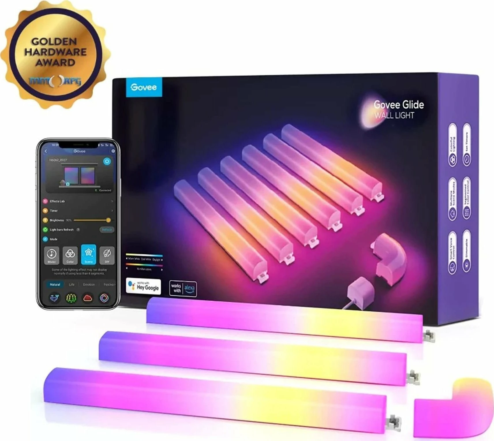 Shirit LED smart Govee Glide H6062 RGBIC Wi‑Fi/Bluetooth, set 6+1