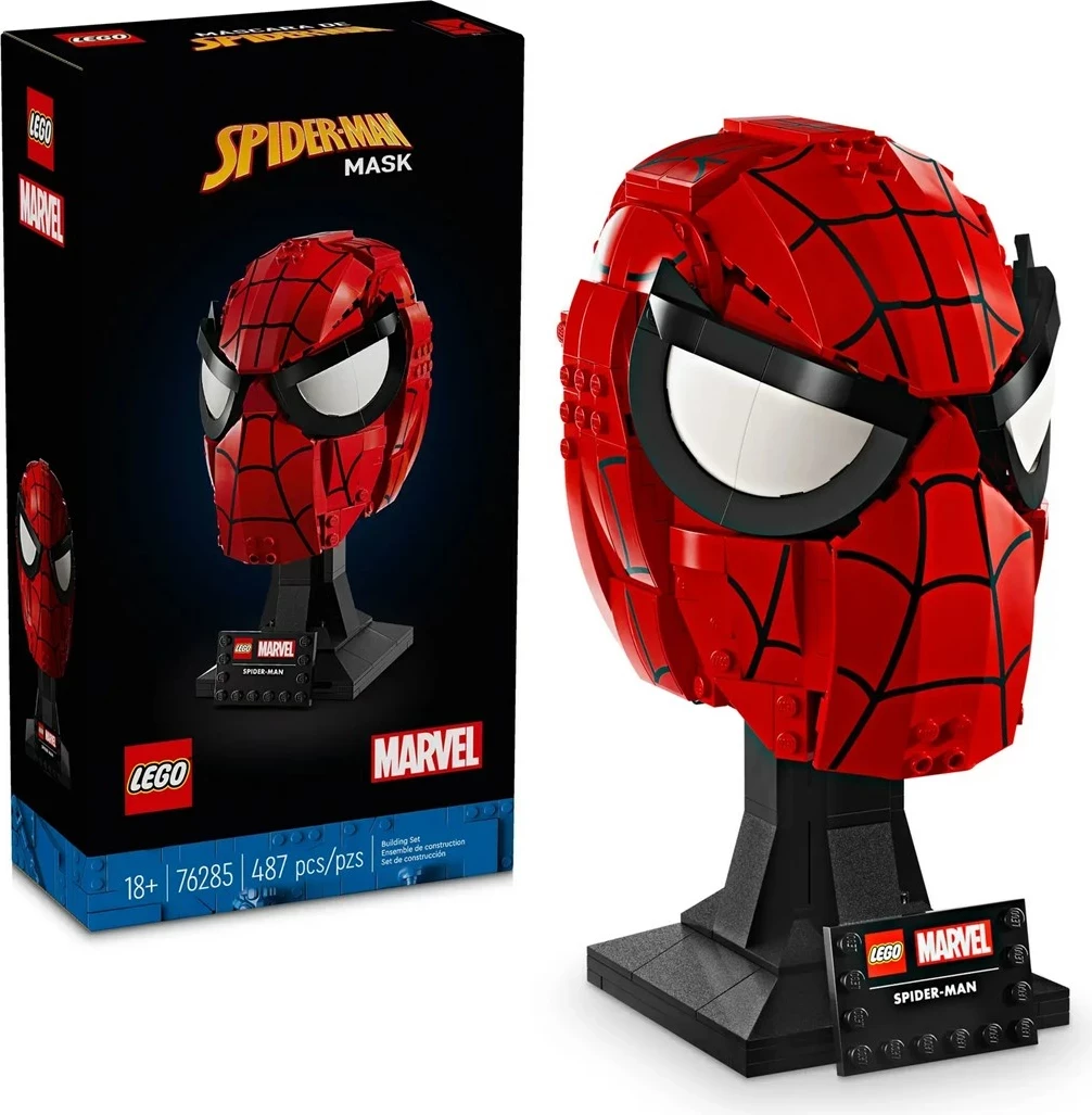 Set LEGO Marvel 76285 maska Spider-Man, 487 pjesë, për të rritur, e kuqe