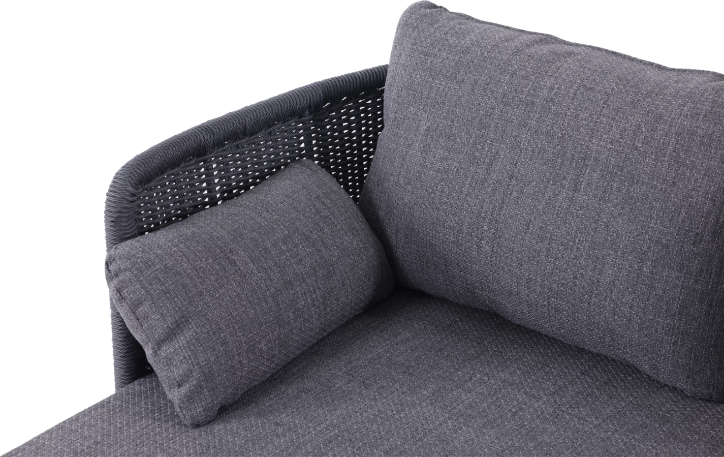 Daybed dy-vendësh DESTINY, alumin & p.e. wicker, ngjyrë qymyr, CD6408.02, 202x170x73.5cm