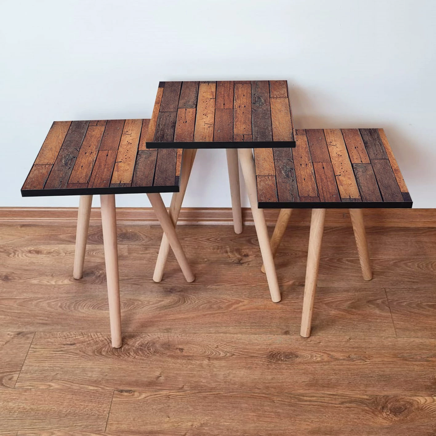 Set tavolinash të vogla (3 copë), Skye Decor, 3Shp356, ngjyrë kafe