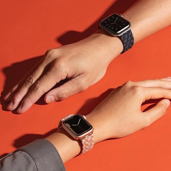 Rrip Smartwatch UNIQ Aspen për Apple Watch 38/40/41 mm, i thurur Weavex elastik me shtrëngues çeliku, rozë
