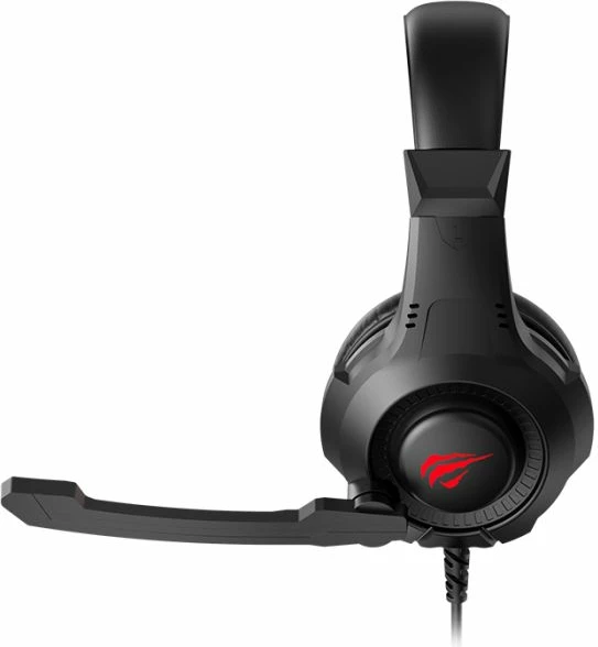 Kufje gaming HAVIT Gamenote H2031d, me mikrofon, LED i kuq, 40mm, kabllo 2m, lidhje 2x3.5mm + USB, zi/kuq