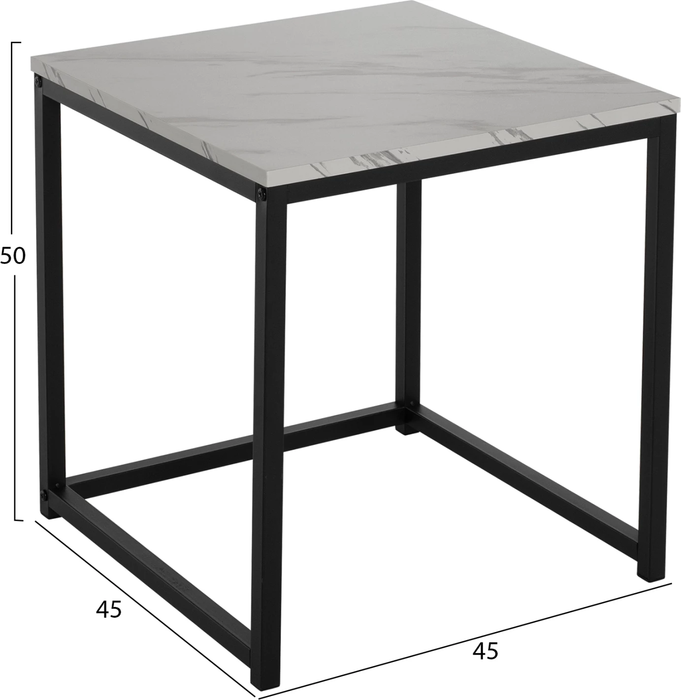 Tavolina anësore GRELAY set 2 copë MDF & metal 45Χ45Χ50Hcm.FH8762.12 6