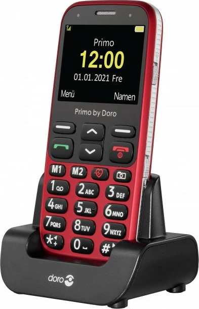 Celular Doro Primo 368, Bar, Single SIM, 5.84 cm (2.3"), 3 MP, 1000 mAh, Zi, Kuq