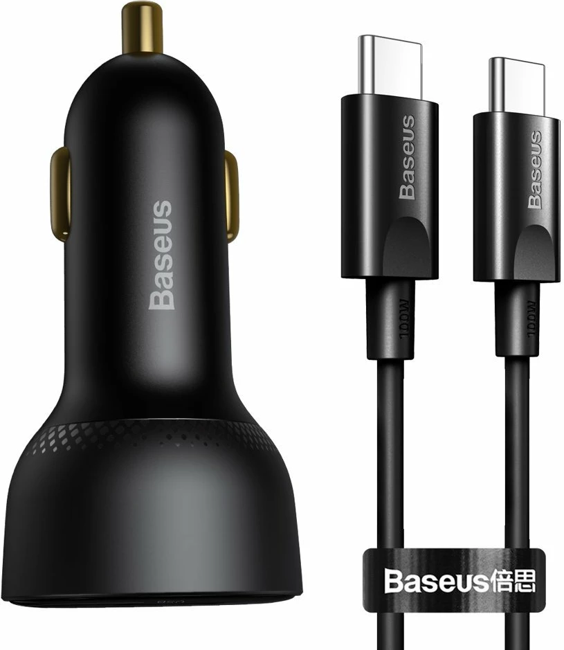 Karikues veture Baseus Superme fast, 100W, 2 porta USB/USB-C, me kabllo USB-C 1m, i zi