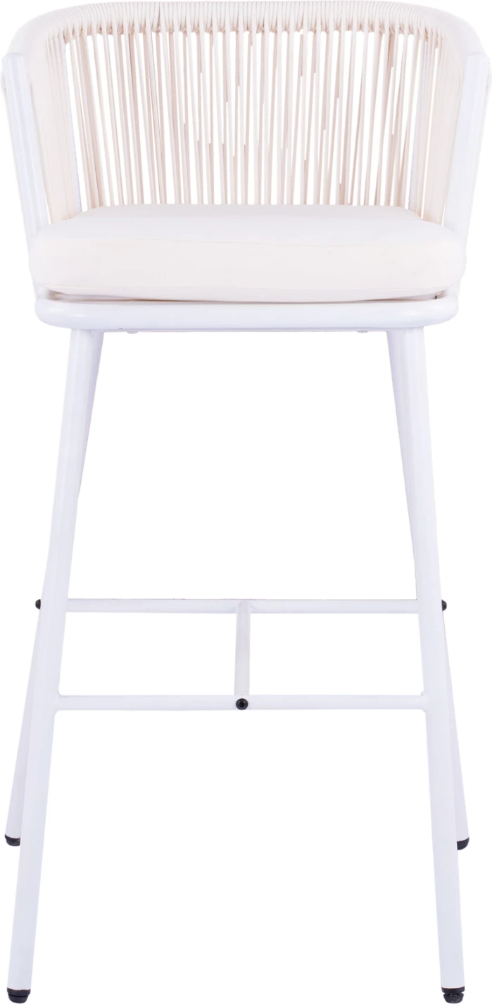 Karrige për bar me kornizë metalike dhe litar, e bardhë, FH5714.03, 46x54x101 cm