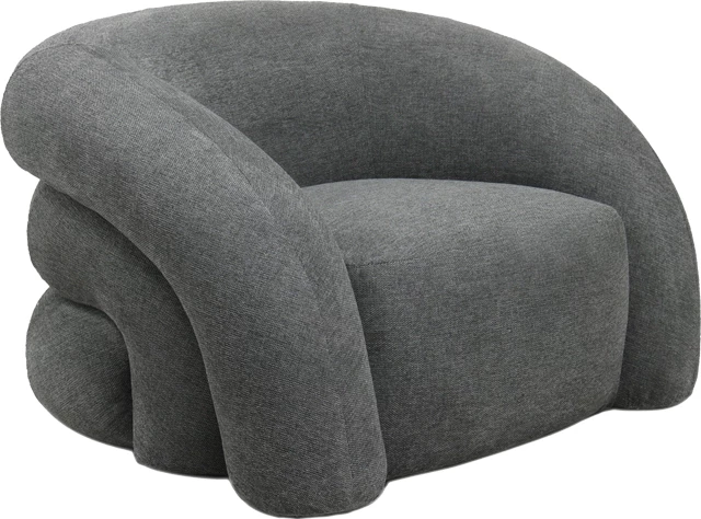 Fotel Lexy, stof gri, 99x88x62cm
