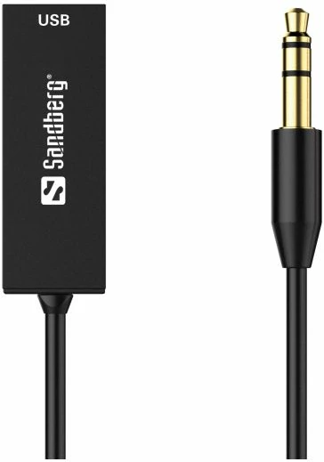 Adapter audio Bluetooth SANDBERG 450-11, Bluetooth 5.0, AUX 3.5mm, furnizim USB, me mikrofon, kabllo 45 cm, i zi, set 2 copë