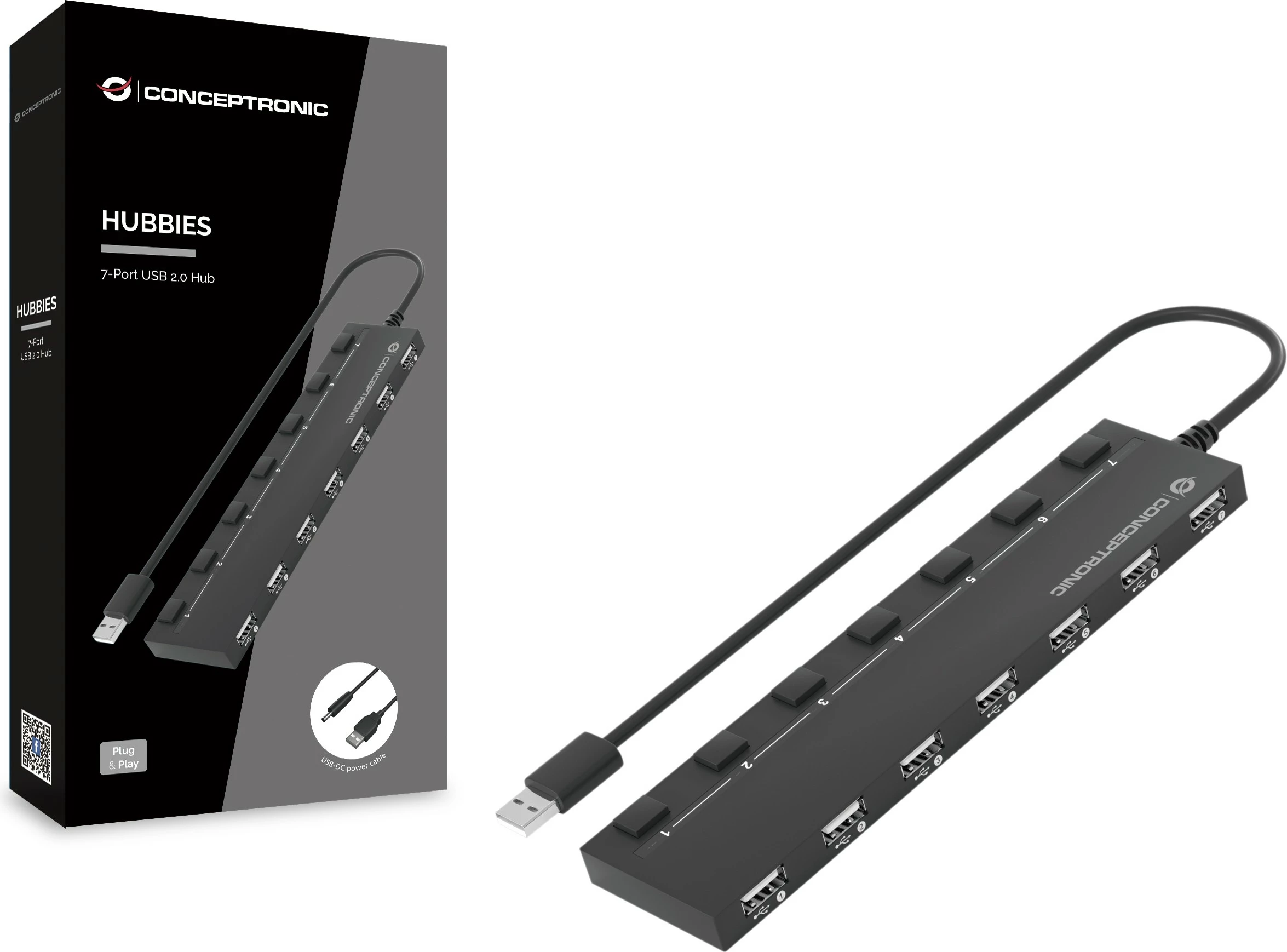 USB hub Conceptronic 7 porta USB 2.0, i zi