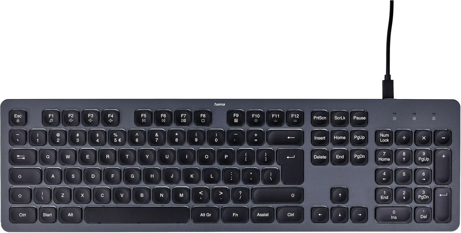 Tastierë Hama CK-400, 105 taste, USB, e zezë-gri