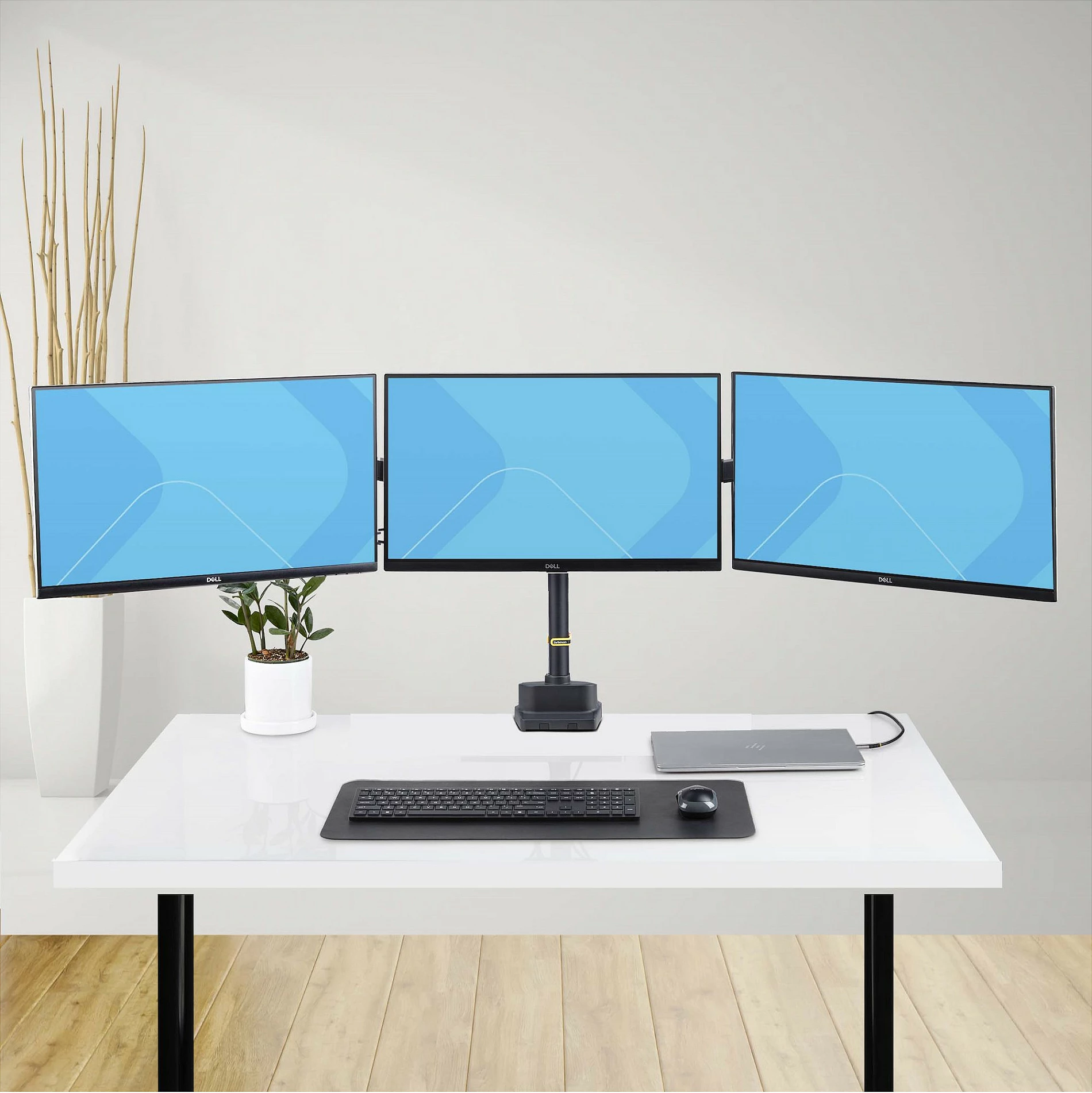 Mbajtëse tavoline për 3 monitorë StarTech, deri 27", VESA 75x75/100x100, clamp/grommet, e zezë