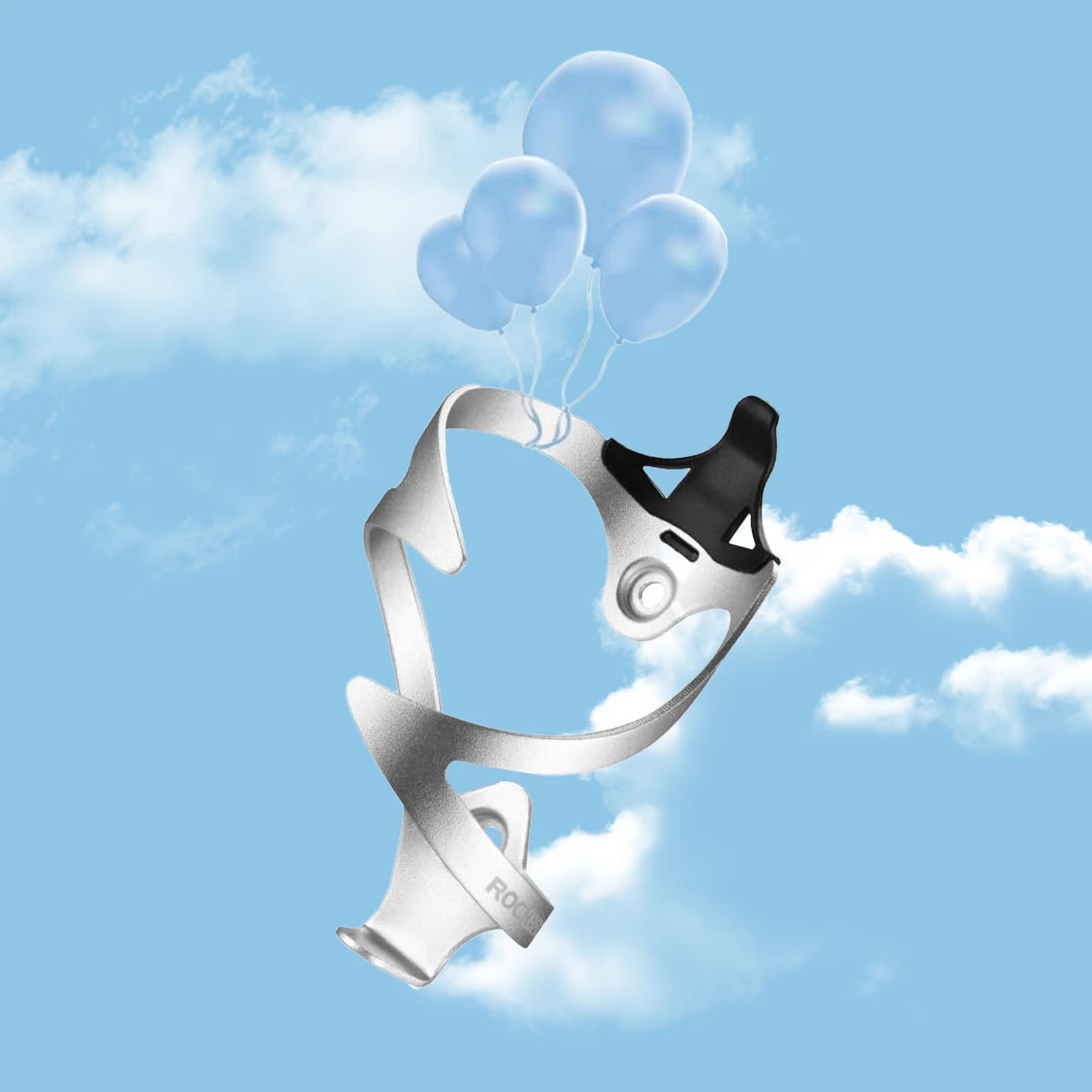 Mbajtëse shishe për biçikletë Rockbros 2017-11AS, alumin, e bardhë