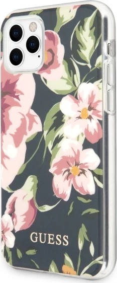 Mbështjellës Guess GUHCN65IMLFL03 për iPhone 11 Pro Max, Flower Collection, granat/navy