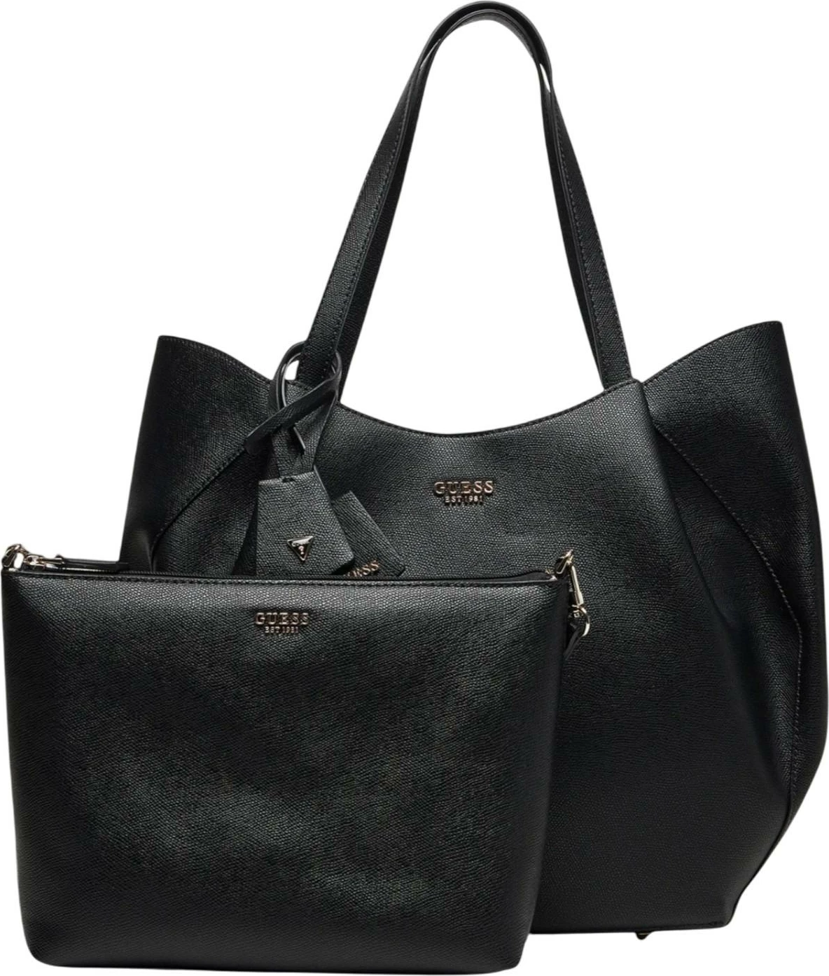 Çantë tote për femra Guess Amorette 2 in 1 HWBG78 98240, e zezë