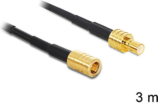 Kabllo koaksiale DeLOCK 88648, RG-174, SMB mashkull–SMB mashkull, 3 m, 50 Ω, e zezë