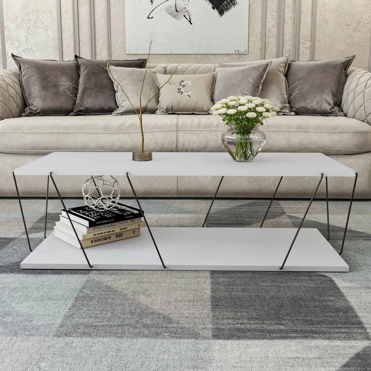 Komodë TV Hanah Home, Labranda, e bardhë