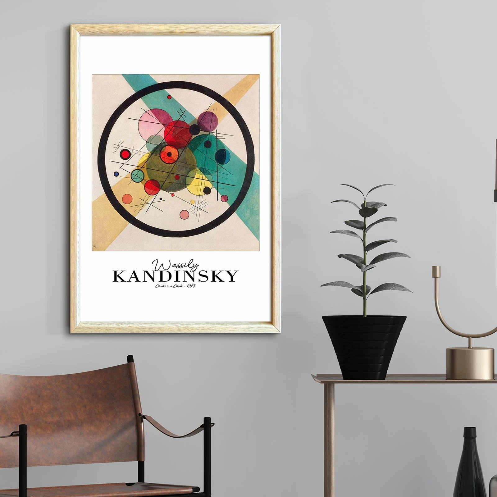 Pikturë dekorative me kornizë, Wallity, 4262AHSKANDINSKY-008, shumëngjyrëshe, 42x62cm
