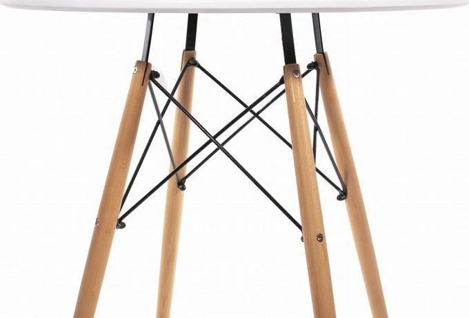 Tavolinë e rrumbullakët Mufart ETT 80cm, MDF, këmbë ahu, e bardhë