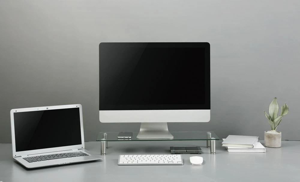 Mbajtëse monitori Gembird MS-TABLE-GM-01, xham i temperuar, e zezë