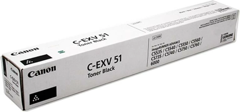 Toner, Canon, C-EXV 51 (0481C002), rendiment deri 24,000 faqe, e zezë