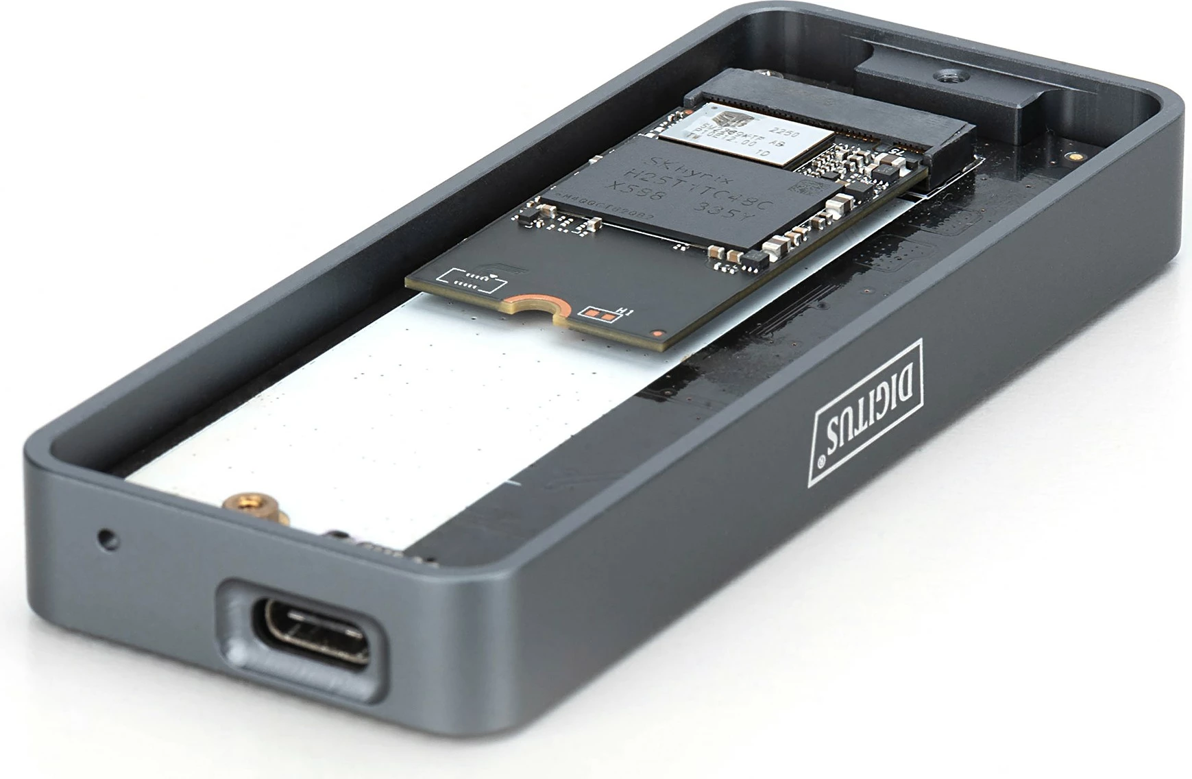 Kasë Digitus USB për SSD M.2, USB Type-C, 8TB, e zezë