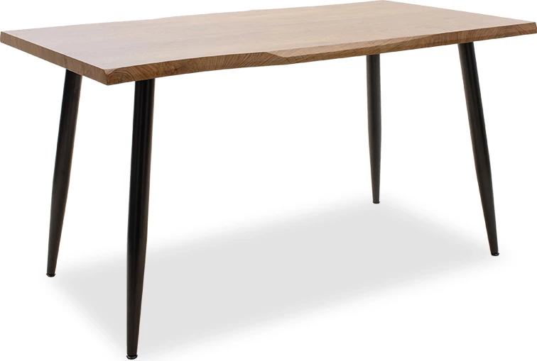 Tavolinë ngrënie neve MDF arre - këmbë metali të zeza 140x80x75cm