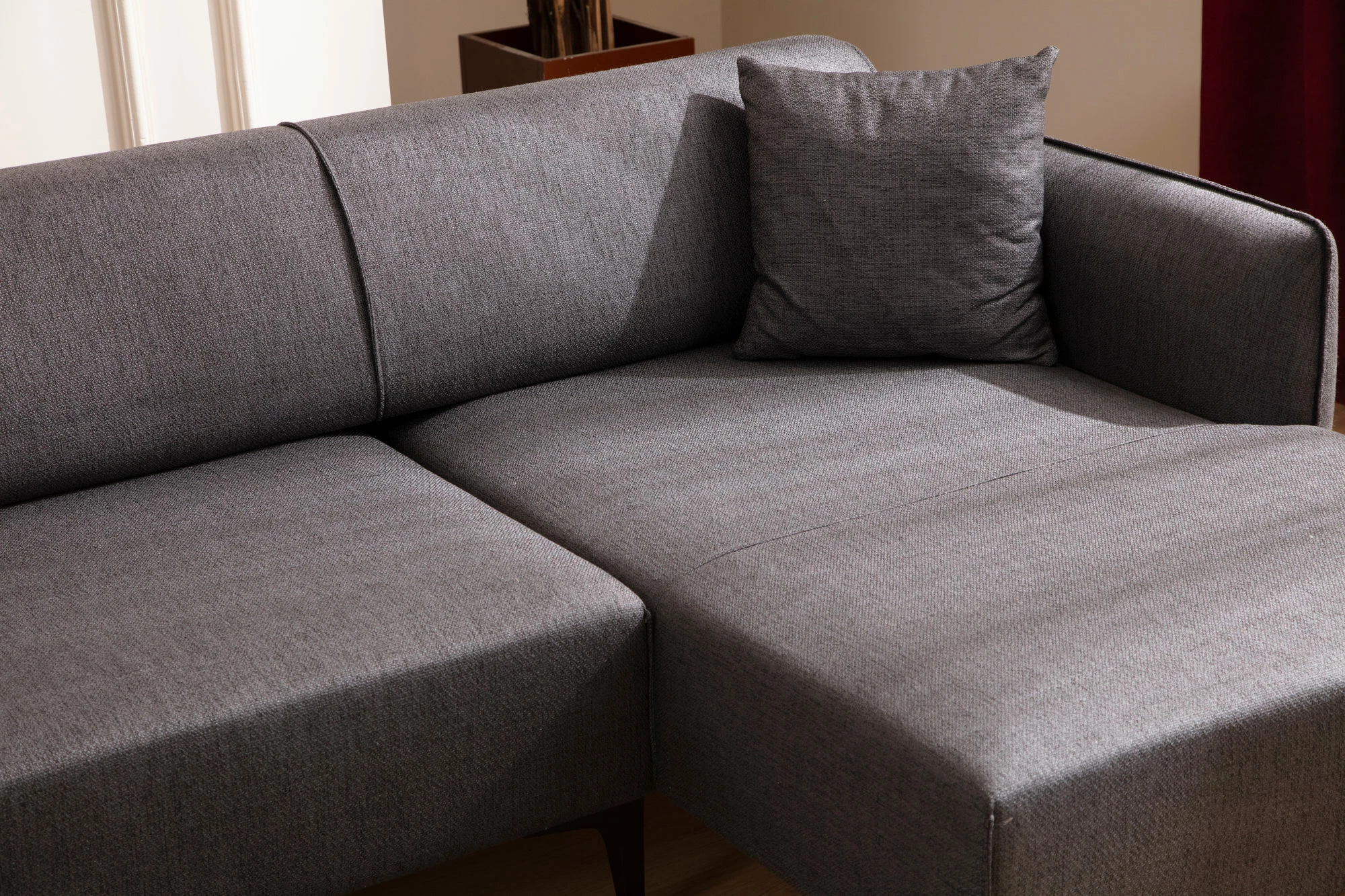 Kënd-sofë Atelier del Sofa, Belissimo, kënd i djathtë, ngjyrë gri e errët