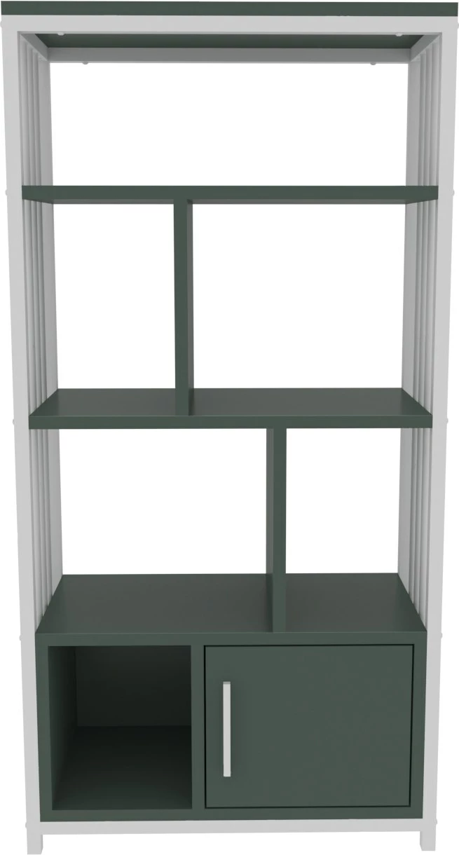 Raft librash Skye Decor, Valero, ngjyrë e gjelbër dhe e bardhë