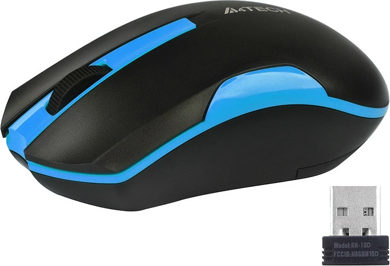 Maus A4 Tech V-Track G3-200N-1, pa kabllo, USB, i zi/blu