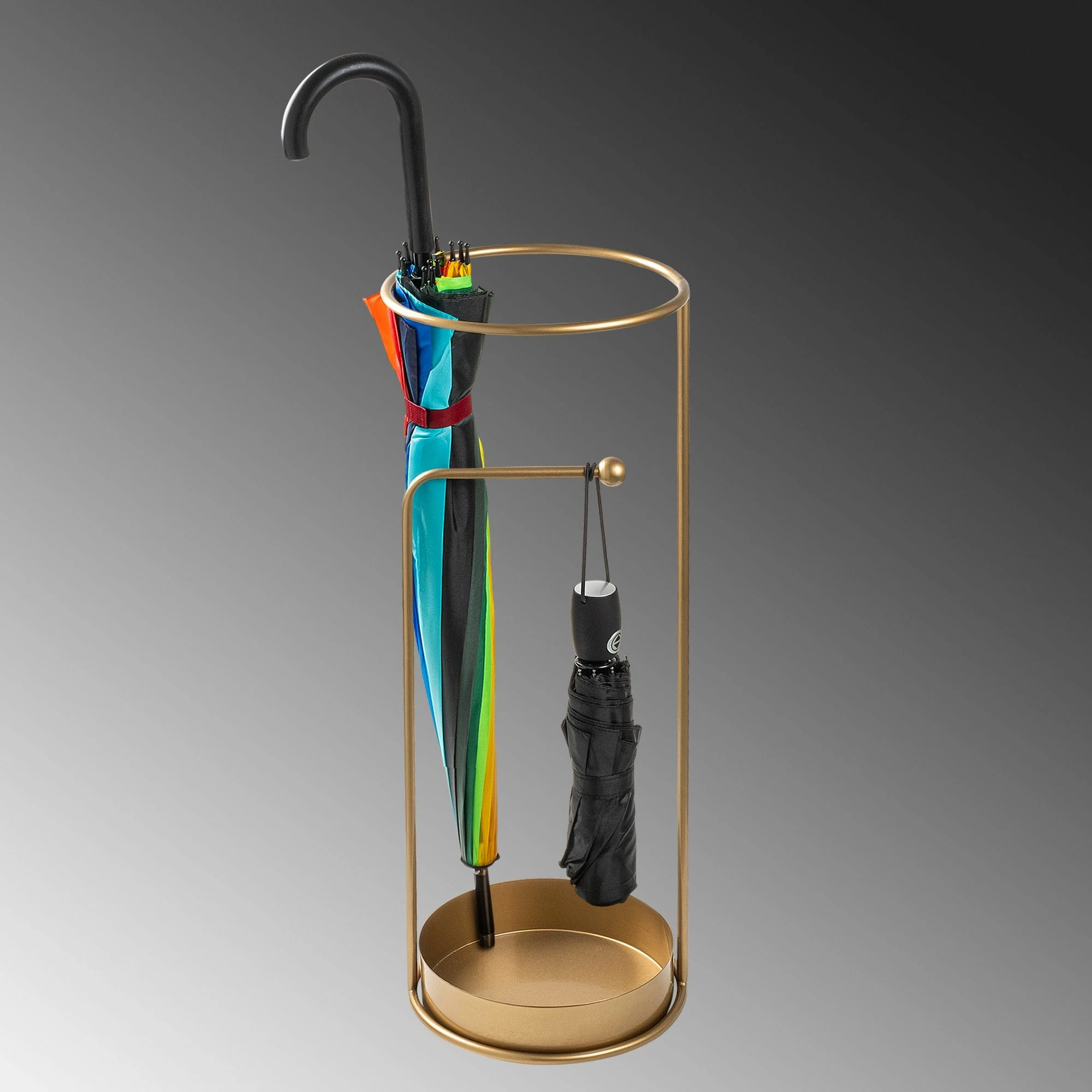 Stendë për ombrella, dizajn Aberto, ngjyrë ari, 22x22x60cm