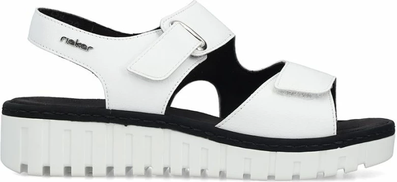 Sandale me takë të lartë Rieker V1382-80, të bardha