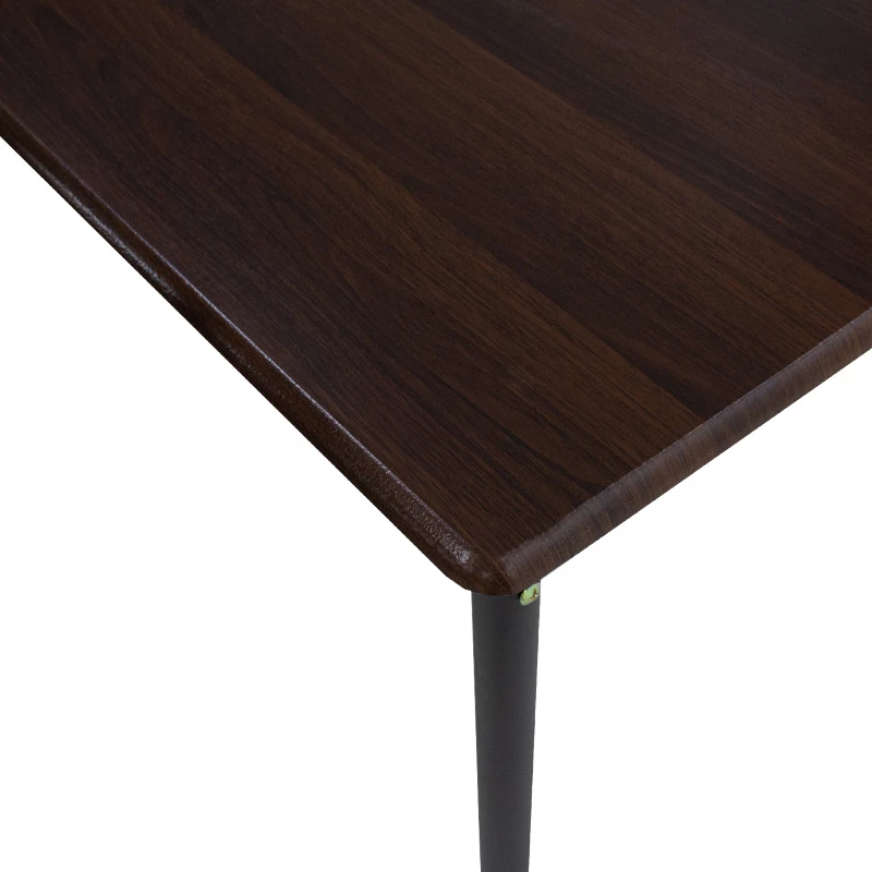 Tavolinë me karrige Roza 5 copë, ngjyrë arre e errët, këmbë të zeza mat, 120x70x75cm