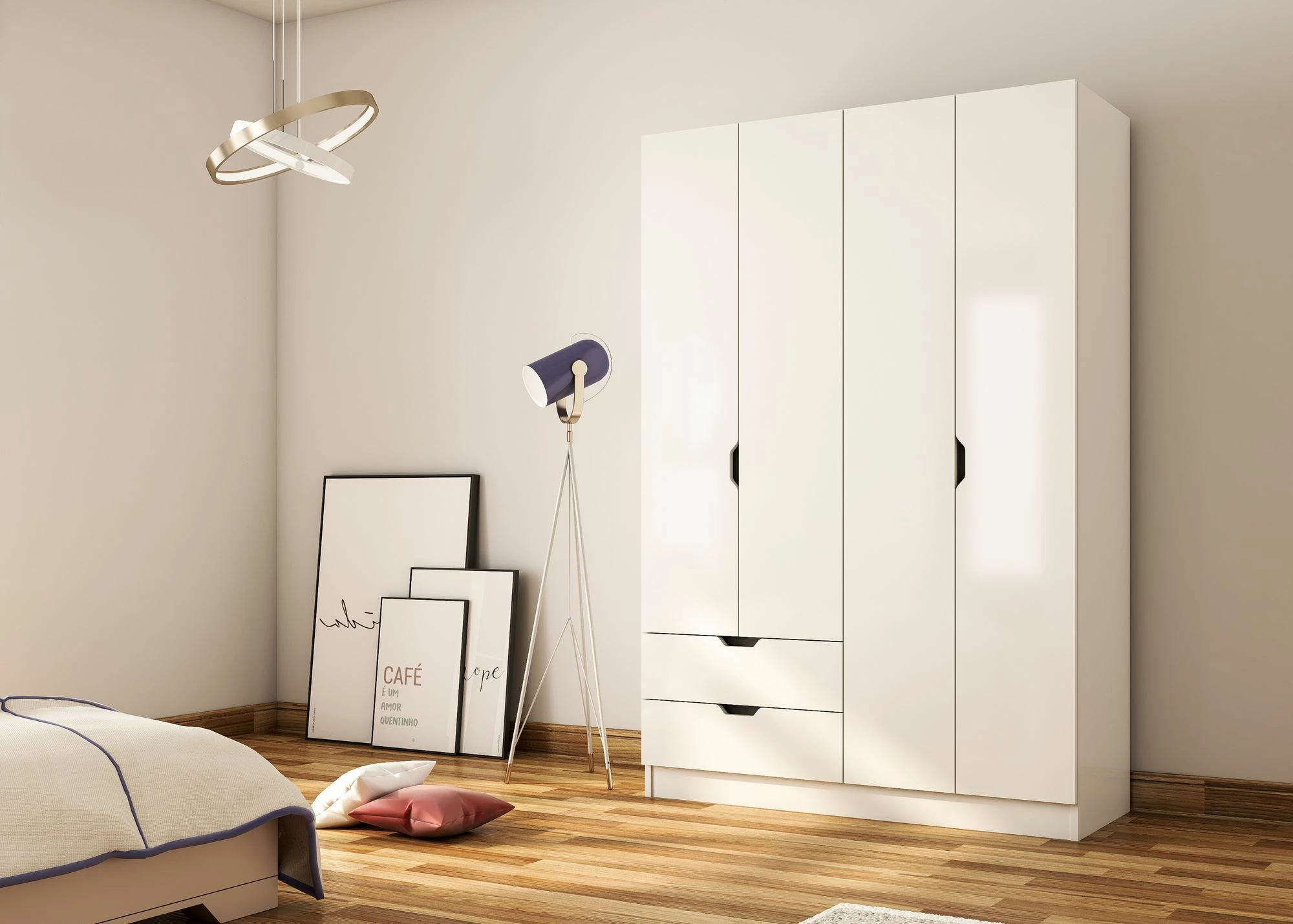 Dollap Skye Decor, RB-156, ngjyrë e bardhë mat, 120x180x45cm